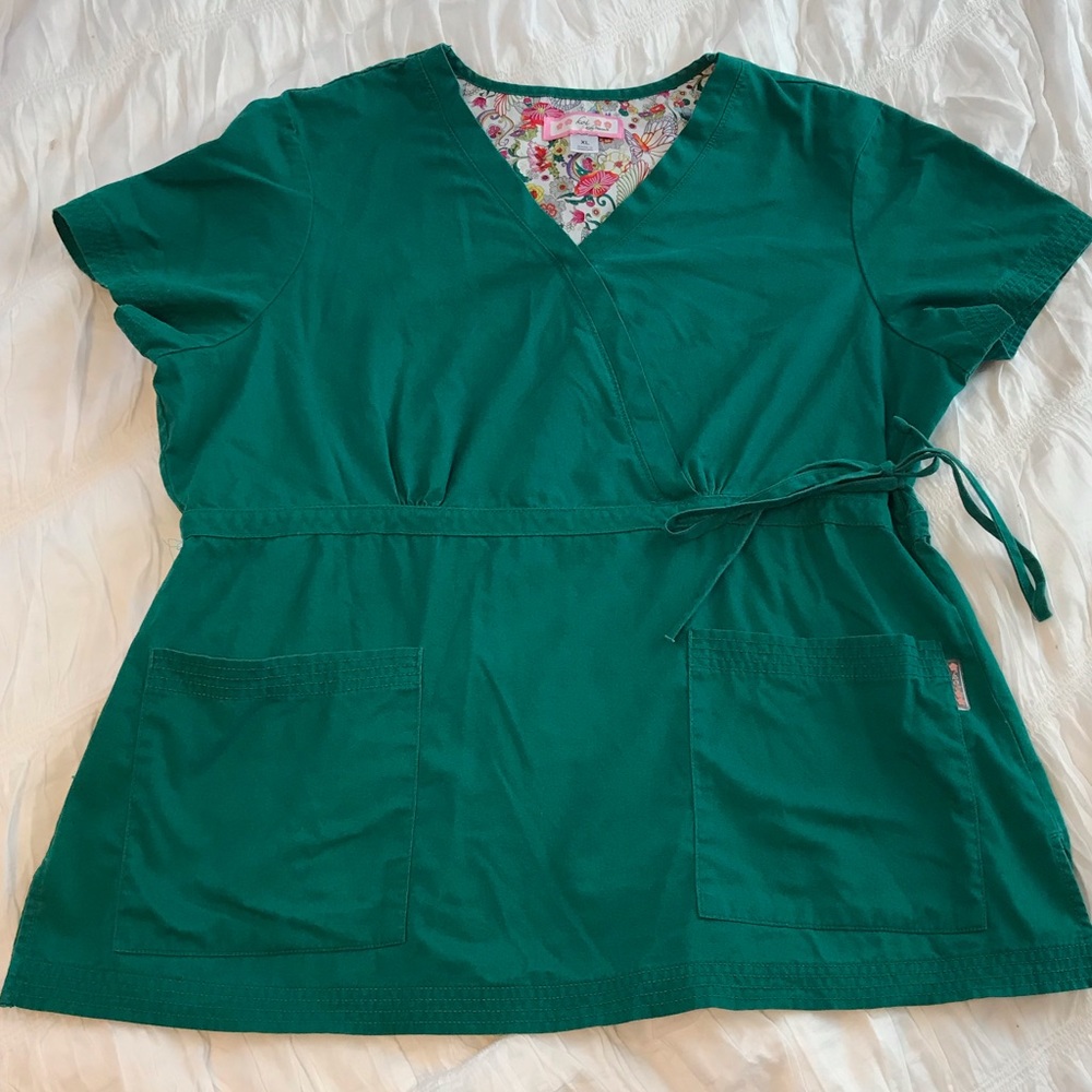 Koi Katelyn Wrap Scrub Top Hunter